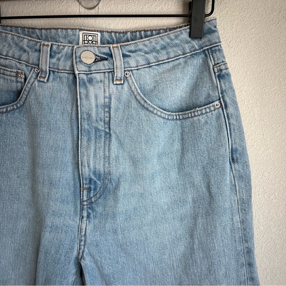 Toteme Jeans Flair Sz 27 Lightwashed Cotton Wide Leg - Picture 2 of 15
